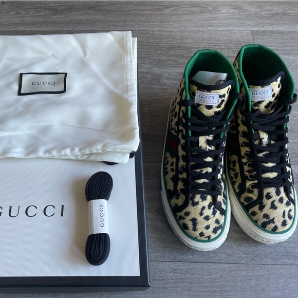 🐆 Mens Gucci Leopard Fashion Sneakers / Red Bottoms - Picture 7 of 8